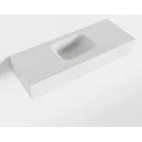 Mondiaz LEX Talc vrijhangende solid surface wastafel 80cm. Positie wasbak midden