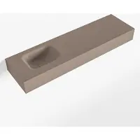 Mondiaz lex smoke vrijhangende solid surface wastafel 110 cm. Positie wasbak links