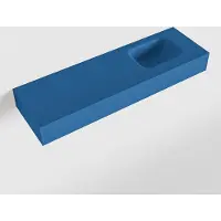 Mondiaz LEX Jeans vrijhangende solid surface wastafel 100cm. Positie wasbak rechts