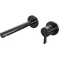 Brauer Gunmetal Edition ColdStart wastafelkraan inbouw rechte uitloop en rozetten model E1 gunmetal geborsteld PVD