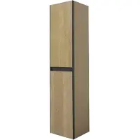 Wiesbaden Lotus kolomkast met 2 deuren 35 cm naturel eik/mat zwart