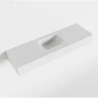 Mondiaz lex talc vrijhangende solid surface wastafel 100 cm. Positie wasbak midden