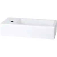 Differnz Ravo Fontein - 38.5x18.5x9.5cm - 1 kraangat links - keramiek wit