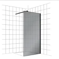 Boss & Wessing Inloopdouche bws free time 100x200 cm rookglas timeless coating mat zwart profiel
