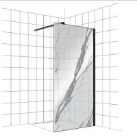 Boss & Wessing Inloopdouche bws free time 100x200 cm marmer glas timeless coating mat zwart profiel