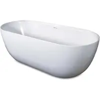 Luca Vrijstaand ligbad sanitair primo acryl 180x80x60 cm glans wit