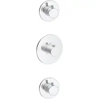 Wiesbaden Dreams afbouwdeel thermostatische douchekraan met 2 stopkranen chroom