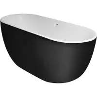 Xenz Vrijstaand bad humberto 170x72x63 cm solid surface zwart