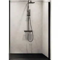 Novellini Inloopdouche kuadra h 75x200 cm helder glas mat zwart profiel