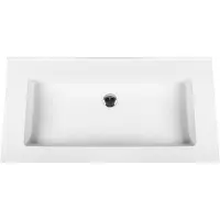 Boss & Wessing Wastafel bws veroni 45.5x99 cm zonder kraangat solid surface wit