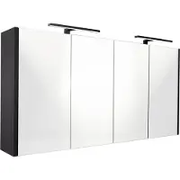 Best design Spiegelkast happy black incl. Led verlichting 120x60 cm mat zwart