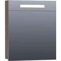 Brauer Promise Spiegelkast 59x70cm MFC 1 Deur Met Directe LED Verlichting Boven - Linksdraaiend - Grove - Spiegels, Spiegelkasten - 8720359341525