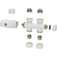Riko Set thermostatisch onderblok recht glans wit