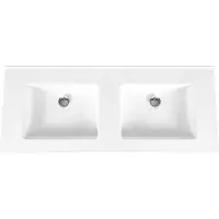 Boss & Wessing Wastafel BWS Veroni 45.5x120 cm Zonder Kraangaten Solid Surface Wit