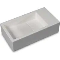 Luca Fontein sanitair 35x18x9 cm solid surface zonder kraangat links of rechts mat wit
