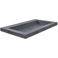 Boss & Wessing BWS Wastafel Hardsteen 60x46x5 cm 0 Kraangaten Mat Zwart
