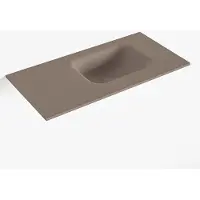 Mondiaz lex smoke solid surface inleg wastafel voor toiletmeubel 60 cm. Positie wasbak rechts
