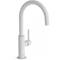Tres Wastafelmengkraan study exclusive 32,4 cm met hendel uitloop gebogen rond mat wit