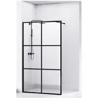 Van Rijn Douchewand st04 helder glas 8 mm 6 delen aluminium profiel zwart 120x200 cm