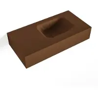 Mondiaz lex rust vrijhangende solid surface wastafel 60 cm. Positie wasbak rechts