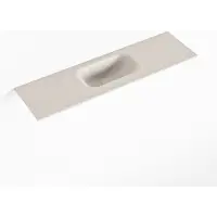 Mondiaz eden linen solid surface inleg wastafel voor toiletmeubel 80 cm. Positie wasbak midden