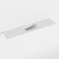 Mondiaz eden talc solid surface inleg wastafel voor toiletmeubel 100 cm. Positie wasbak midden