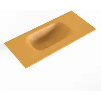 Mondiaz eden ocher solid surface inleg wastafel voor toiletmeubel 50 cm. Positie wasbak links