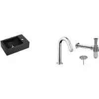 Boss & Wessing Fonteinpack houston mat zwart rechts 37x23 cm chroom