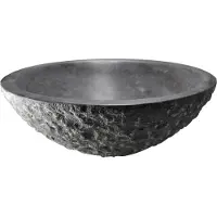 Boss & Wessing Bws opzet waskom hamerslag hardsteen rond 42x14 cm zwart
