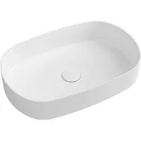 Isvea Infinity Oval Opzetwastafel, 55x36cm, wit