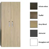 Sanicare Kolomkast dubbel q9/q10/q11 soft-closing deuren chromen greep 160x67x32 cm antraciet