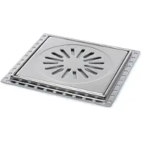 Aquaberg Renovatievloerput rooster rp20 met 1 aansluiting 20x20x0.9 cm rvs
