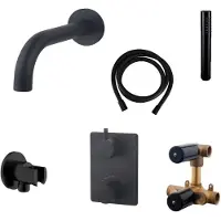 Boss & Wessing Badkraan Inbouw Set Cemal 01 Mat Zwart