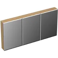 Forzalaqua Spiegelkast Uni 140x68.5x12.5 Cm 3 Deuren Tweezijdig Spiegel Eiken Smoke