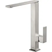 Tres Wastafelmengkraan cuadro exclusive 1-hendel hoog uitloop recht 28 cm vierkant rvs