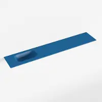 Mondiaz eden jeans solid surface inleg wastafel voor toiletmeubel 120 cm. Positie wasbak links