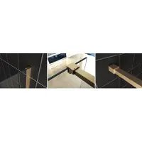 Boss & Wessing Bws inloopdouche pro line rookglas geborsteld messing goud profiel en stang