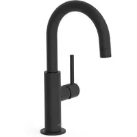 Tres Wastafelmengkraan study exclusive 27,5 cm met hendel uitloop gebogen rond mat zwart