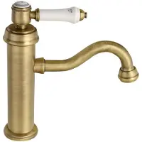 Sapho Wastafelmengkraan Vienna 1-hendel Gebogen 21.8 cm Brons (incl. pop-up waste)