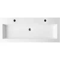 Sanilux Wastafel compact mineraalmarmer 2 kraangaten 120 cm wit