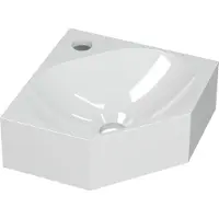 Ink Hoekfontein matrix polystone 1 kraangat 27x27x10 cm glans wit 340434
