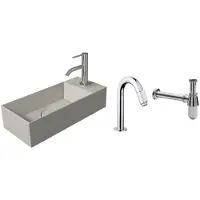 Salenzi fonteinset spy mat grijs 45x20 cm chroom