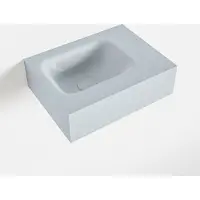 Mondiaz lex clay vrijhangende solid surface wastafel 40 cm. Positie wasbak links