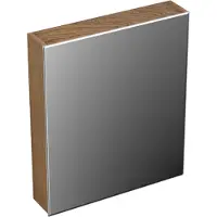 Forzalaqua Spiegelkast Uni 59.5x68.5x12.5 Cm 1 Deur Rechts Tweezijdig Spiegel Eiken Castle Brown