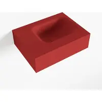 Mondiaz lex fire vrijhangende solid surface wastafel 40 cm. Positie wasbak rechts
