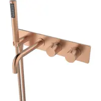 Boss & Wessing Badkraan BWS Exclusive Thermostaat Inbouw 2-knops Geborsteld Koper