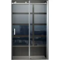 Boss & Wessing Schuifdeur tweedelig bws hayes 120x200 cm helder glas aluminium profiel chroom