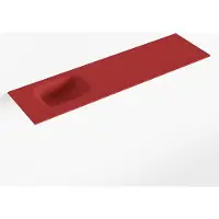 Mondiaz LEX Fire solid surface inleg wastafel voor toiletmeubel 110cm. Positie wasbak links