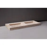 Forzalaqua Wastafel bellezza doppio travertin gezoet 140,5x51,5x9 cm 2 kraangaten