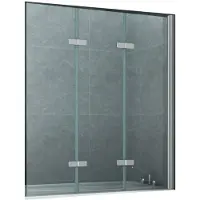 Boss & Wessing Badwand bws danielle 130x140 cm helder glas aluminium chroom profiel
